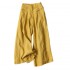 Women Summer Spring Loose Wide Leg Ninth Pants Cotton Linen Lady Solid Color Elastic Waist Casual Trousers Wholesale Pants