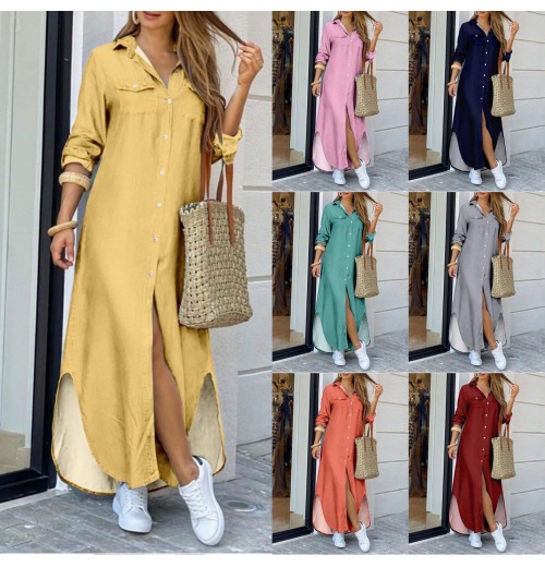 HOT SALE Summer Shirt Dress autumn Fashion Casual Long Dress Plus Size Women'S Clothing S-5XL HOT SALE Summer Shirt Dress autumn Fashion Casual Long Dress Plus Size Women'S Clothing S-5XL