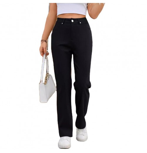P4564 Hot Selling Women's Pants Trousers High Quality Solid Color High Waist Office Work Pants Formal pocketPants P4564 Hot Selling Women's Pants Trousers High Quality Solid Color High Waist Office Work Pants Formal pocketPants