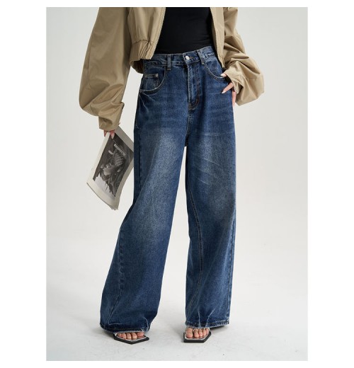 High Waist Wide Leg Jeans Loose Wide Leg Girls trousers Street Vertical Sense Straight Dragging Pants High Waist Wide Leg Jeans Loose Wide Leg Girls trousers Street Vertical Sense Straight Dragging Pants
