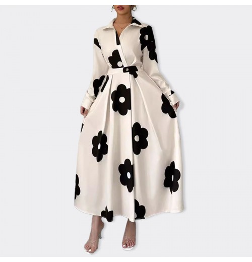 Fashion women Casual Flower Vintage Print Maxi Dress New Long Sleeve Autumn And Winter Elegant Summer Dress Fashion women Casual Flower Vintage Print Maxi Dress New Long Sleeve Autumn And Winter Elegant Summer Dress