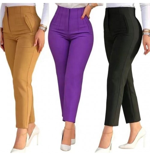 Hot Sale Spring And Autumn Women's High Waist Casual Trousers Ladies Elegant Business Office Wear Pants Hot Sale Spring And Autumn Women's High Waist Casual Trousers Ladies Elegant Business Office Wear Pants