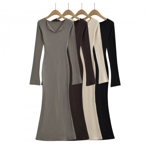 Women 2024 Summer New Fashion Fleece-lined Fishtail Dress Vintage Casual Chic Female Dresses Vestidos Mujer Women 2024 Summer New Fashion Fleece-lined Fishtail Dress Vintage Casual Chic Female Dresses Vestidos Mujer