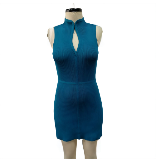 Women's Wear - Sleeveless V-neck Long Knitted Dress Women's Wear - Sleeveless V-neck Long Knitted Dress