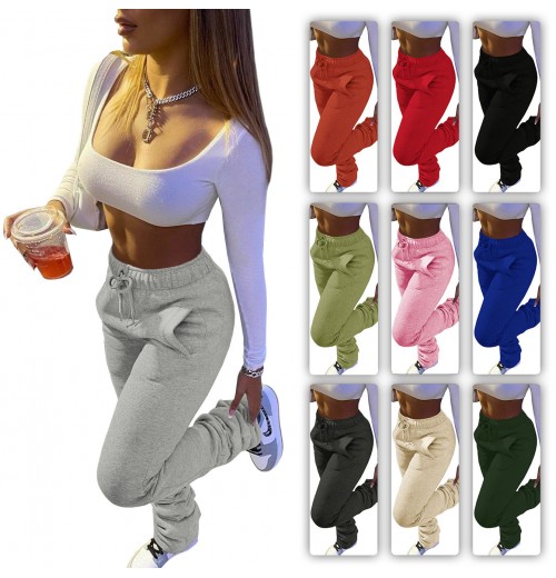 2022 Fall Winter Thick women's pants & trousers Drawstring stacked sweatpants blanket jogging Jogger High Waist Drawstring Sweat 2022 Fall Winter Thick women's pants & trousers Drawstring stacked sweatpants blanket jogging Jogger High Waist Drawstring Sweat